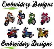 Super scooter Machine embroidery Designs