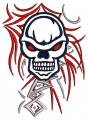 biker punisher tribal embroidery designs