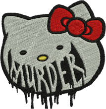 Murder Kitty Embroidery Design