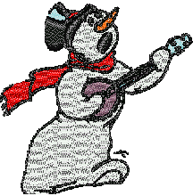 Musician Snowman embroidery design