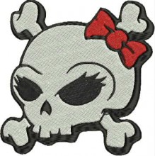 cute girly skull embroidery patterns to download embroidery design