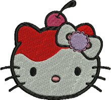 Cherry Hello Kitty Embroidery Design