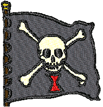 Pirate flag embroidery design