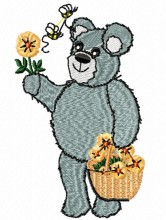 Download teddy bear floral embroidery designs