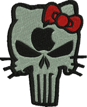 Apple Punisher Kitty Embroidery Design