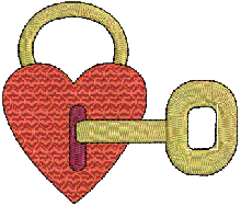 Lock Heart Embroidery Designs