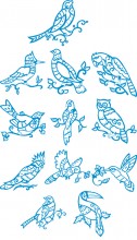 Bluework Bird embroidery Designs