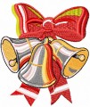 Christmas red bow christmas bell machine embroidery designs