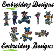 Ice hockey bears Machine embroidery Designs