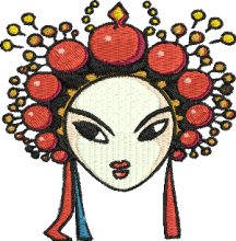 Cinese Queen Mask embroidery design