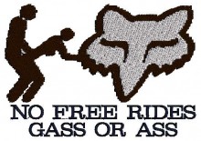 No Free Rides Embroidery design