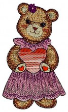 Valentine Embroidery Bear Heart Love Designs