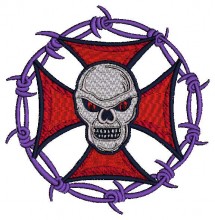 biker skull tribal brother free embroidery design