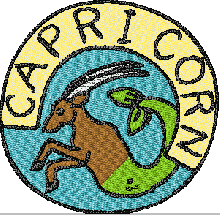 capricorn zodiac sign embroidery designs for brother