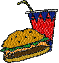 Fast Food Embroidery Design