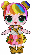 Cute baby doll embroidery design