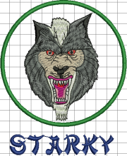 Starky Wolf Embroidery Design