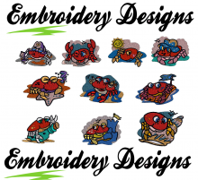 Crab Mania Machine embroidery Designs