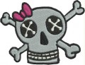 girly skull eyes bow crossbones free embroidery design ideas