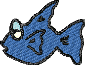 Blue Fish Embroidery Design