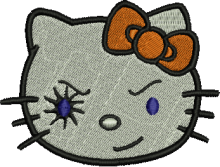 Orange Kitty Embroidery Design