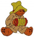 Acordion Bear machine embroidery design