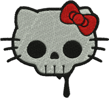 Kitty Hello Punisher Embroidery Design