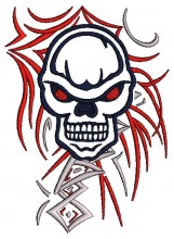 biker punisher tribal embroidery designs