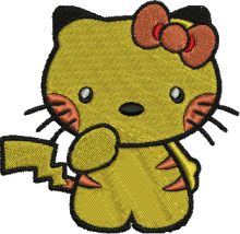 Pika Kitty Embroidery Design