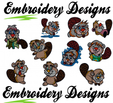 Castors Machine embroidery Designs