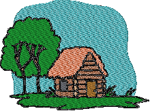 Cabbin free landscape embroidery design