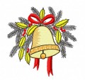 Ornamental christmas bell embroidery design