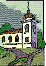 Church free landscape embroidery design