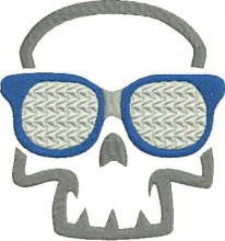 geek skull free machine embroidery design