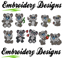 Panda Machine embroidery Designs